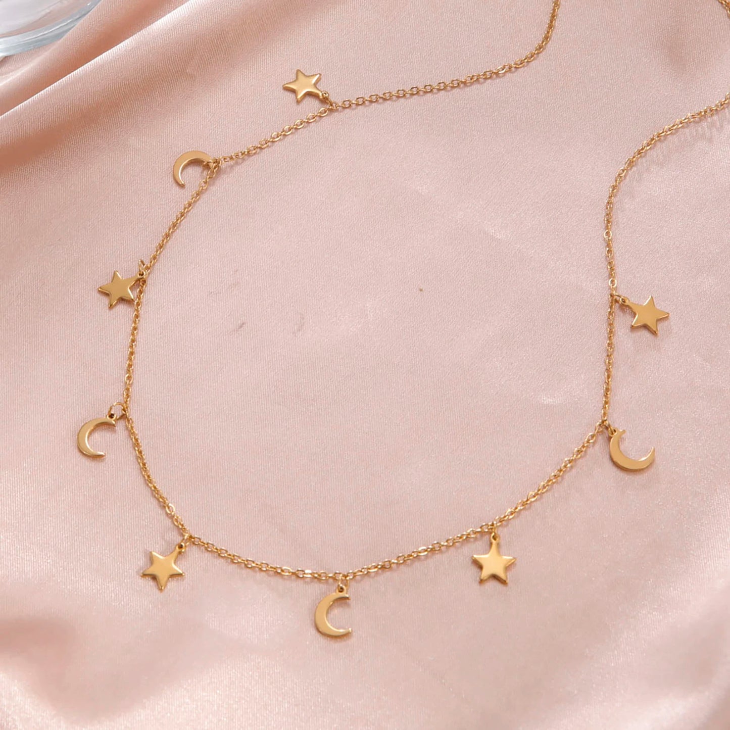 Moon Star Glitter Necklace